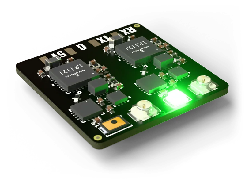 Fiodel Gemini Dual-Band ELRS Receiver — rear right view