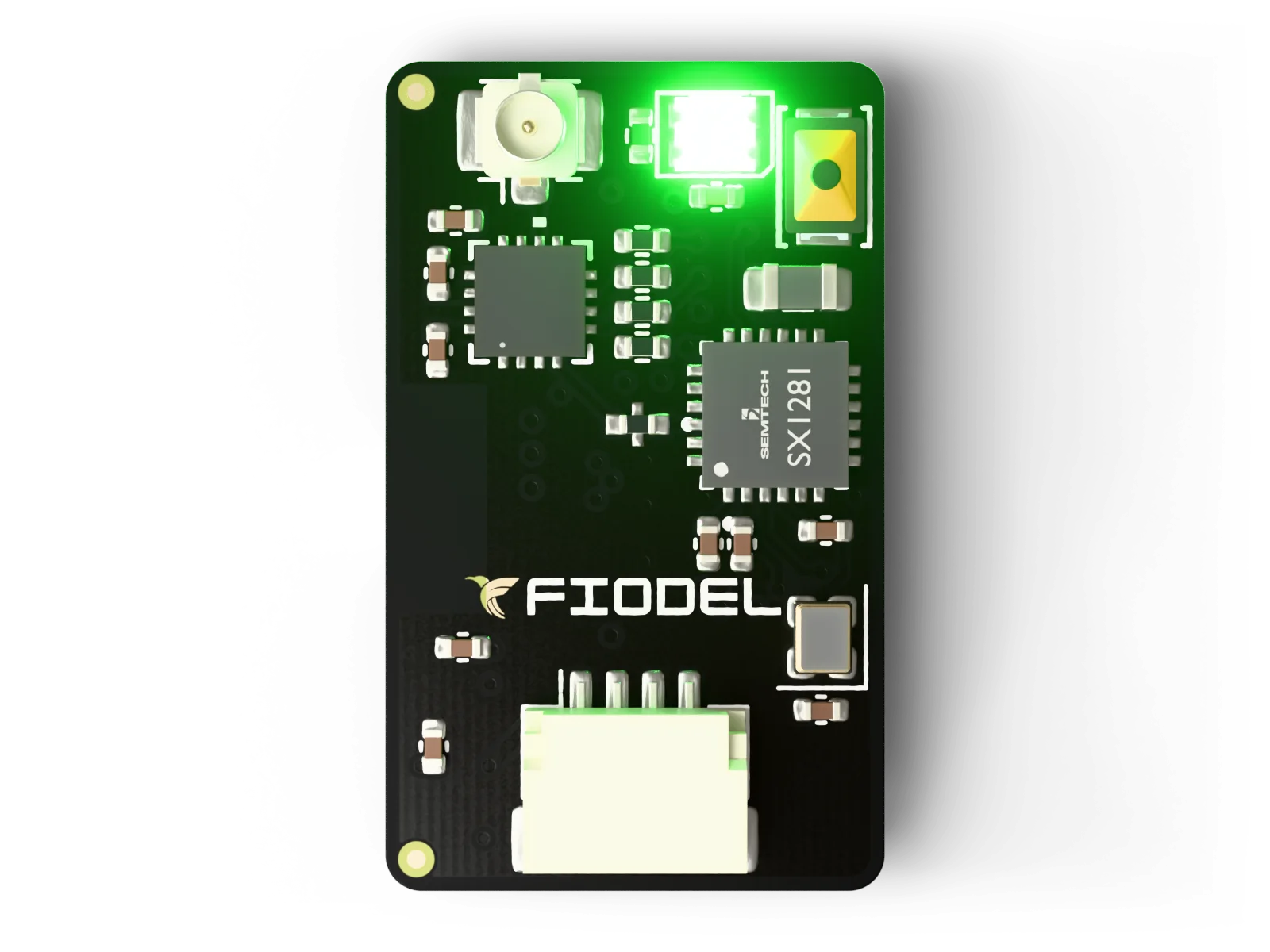 Fiodel ELRS 2.4GHz Receiver — top view of the assembled board