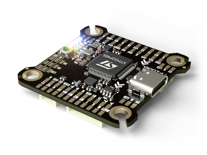 Fiodel F405 Flight Controller — rear left view