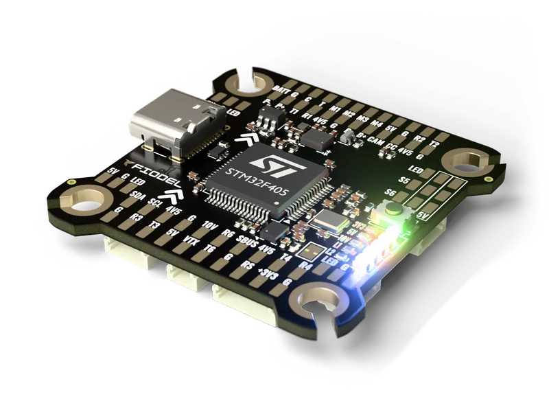 Fiodel F405 Flight Controller — front right view