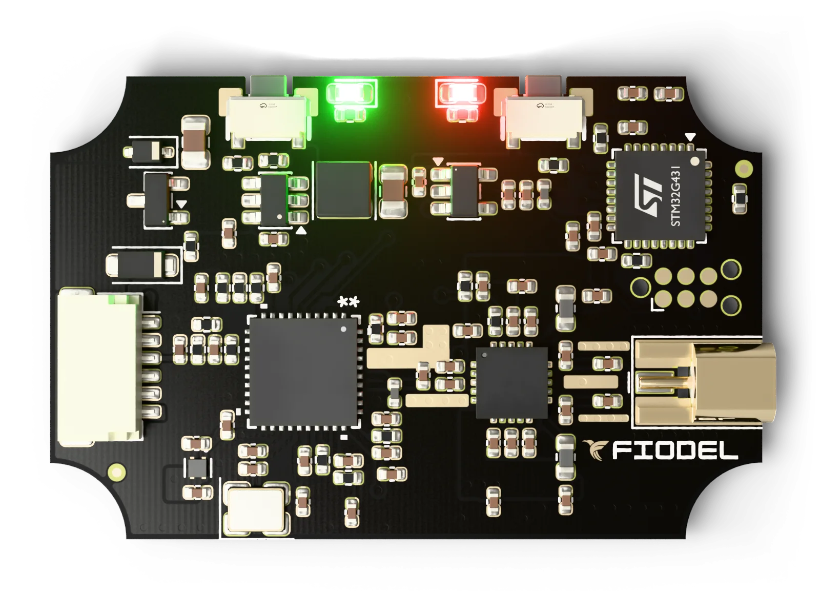 Fiodel 2.5W VTX — top view of the assembled board